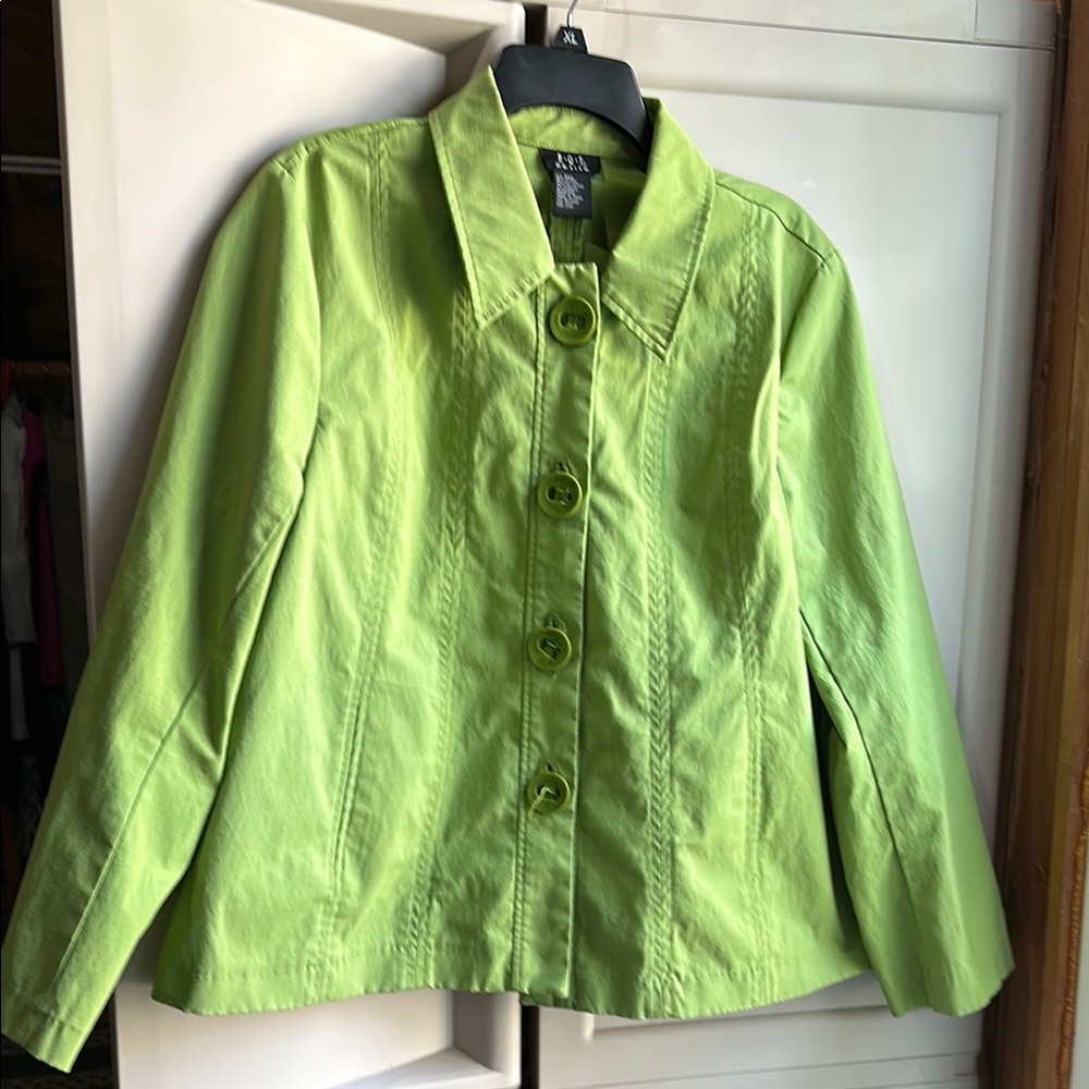 R-Q-T Lime Green Utility Jacket
